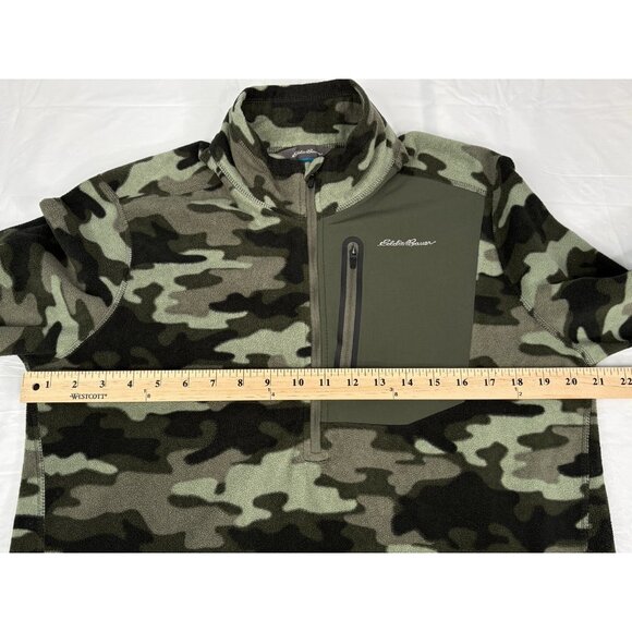 Eddie Bauer First Ascent Green Camo ¼ Zip Men’s Tall Medium Pullover Midlayer - Picture 11 of 13